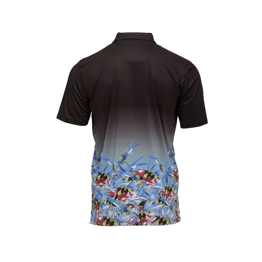 F2W Blue Crab Fade Shortsleeve Club Polo